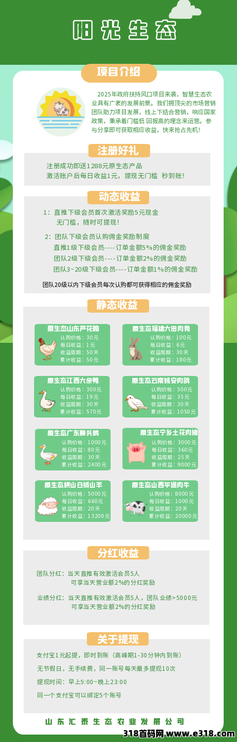 首码【阳光生态园】注册就送普通矿工，官方兜底回收！-壹度创客网