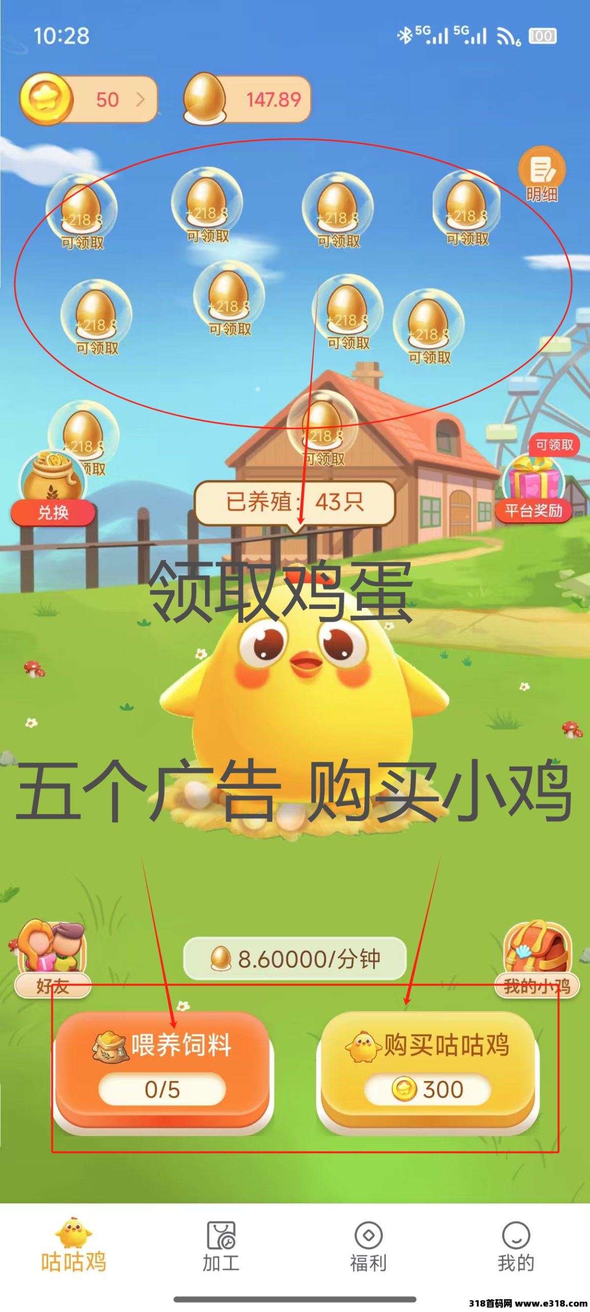 小鸡牧场：纯零撸每天可提-壹度创客网